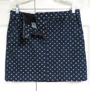 J. Crew 4 Stretch Denim Mini Polka Dot Skirt ;